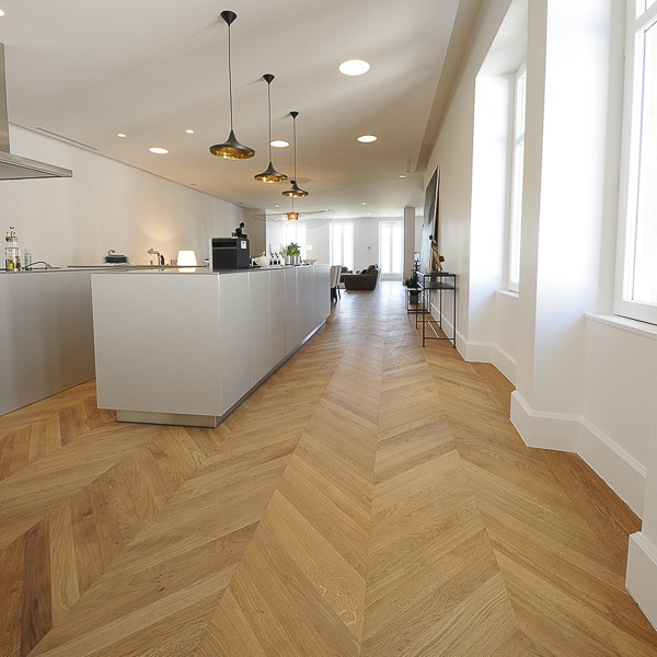Parquet Chene Massif Point De Hongrie Brut