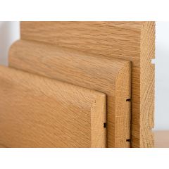 Plinthe chêne massif hauteur 100 mm, bord arrondi 1er bis