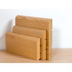 Plinthe chêne massif hauteur 70 mm, bord arrondi 1er bis