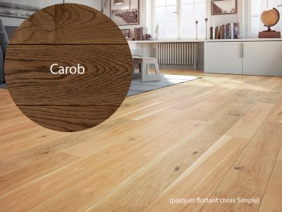 Parquet flottant chêne simple, huilé Carob