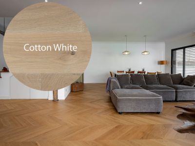Parquet chêne point de Hongrie RB, huilé Cotton white