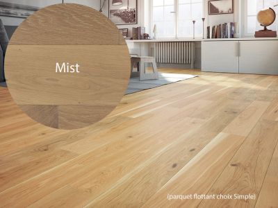 Parquet flottant chêne simple, huilé Mist