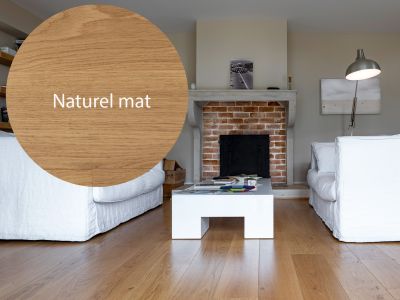 Parquet chêne massif large, verni Naturel mat
