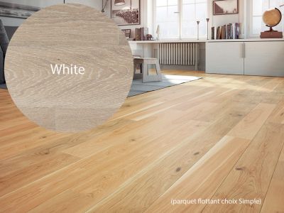 Parquet flottant chêne simple, huilé White